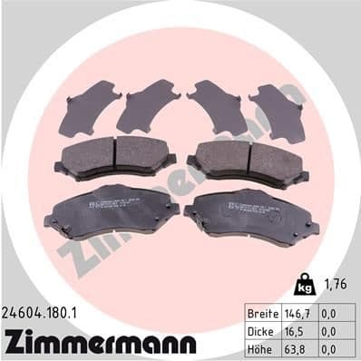 Brake Pad Set, disc brake 24604.180.1