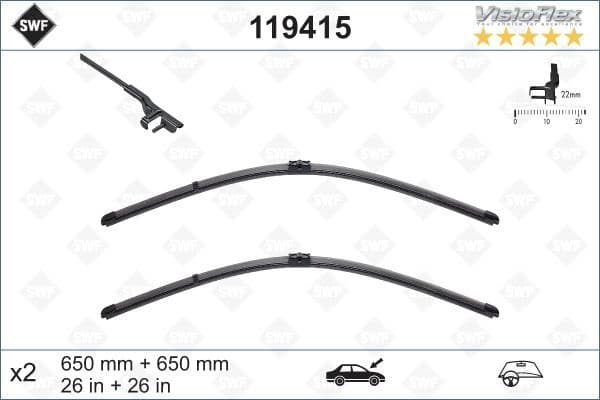 Wiper Blade DAS ORIGINAL SET 119415