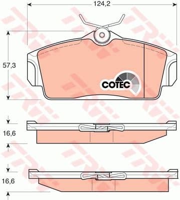 Brake Pad Set, disc brake COTEC GDB3168