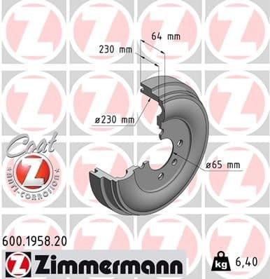 Brake Drum COAT Z 600.1958.20
