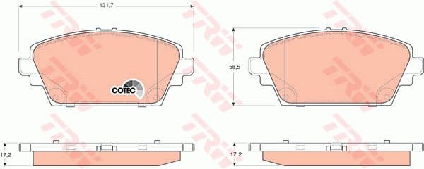 Brake Pad Set, disc brake COTEC GDB3227