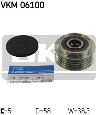 Alternator Freewheel Clutch VKM 06100