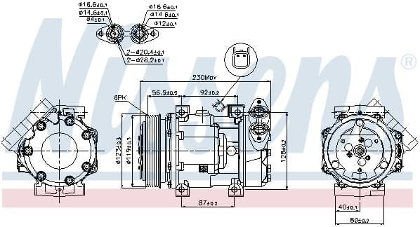 Compressor, air conditioning ** FIRST FIT ** 89336