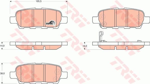 Brake pads rear, Top Quality GDB3294