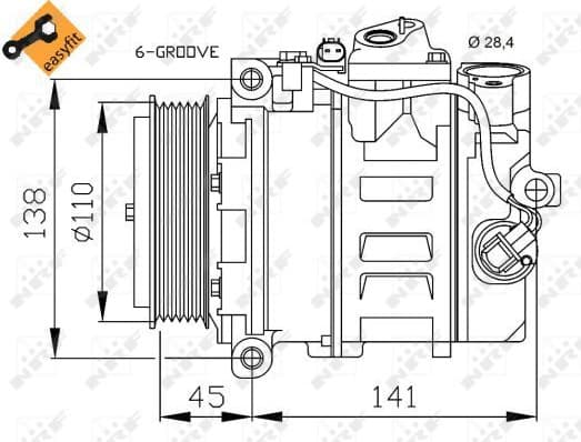 Compressor, air conditioning EASY FIT 32214