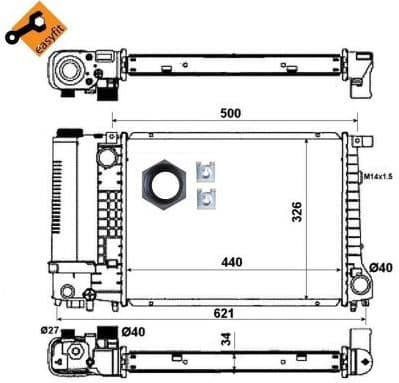 Radiator, engine cooling EASY FIT 53426
