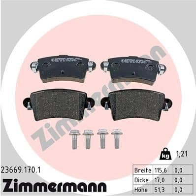 Brake Pad Set, disc brake 23669.170.1