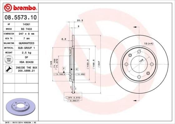 Brake Disc PRIME LINE 08.5573.10