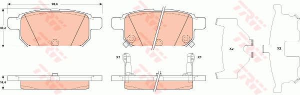 Brake Pad Set, disc brake COTEC GDB3529