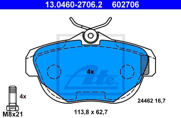 Brake Pad Set, disc brake 13.0460-2706.2