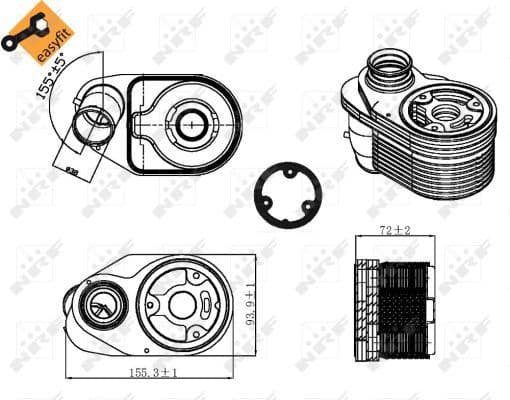 Oil Cooler, engine oil EASY FIT 31324 - image 2