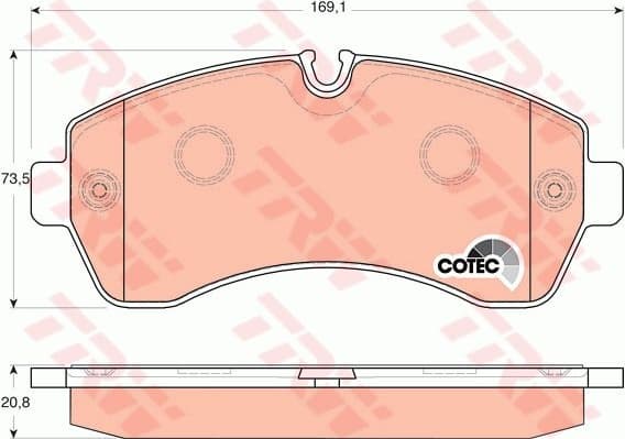 Brake pads front, Top Quality GDB1696 - image 4