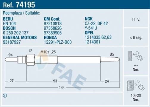 Glow Plug 74195