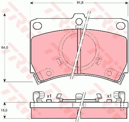 Brake Pad Set, disc brake GDB374
