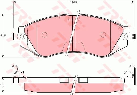 Brake Pad Set, disc brake COTEC GDB3171