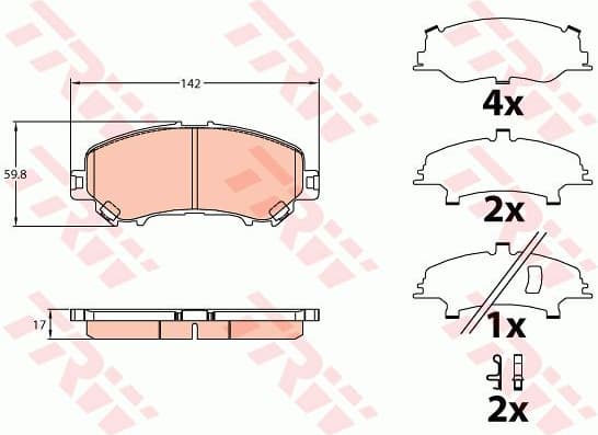 Brake pads front, Top Quality GDB3648
