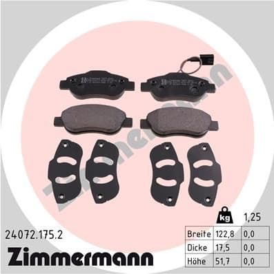 Brake Pad Set, disc brake 24072.175.2