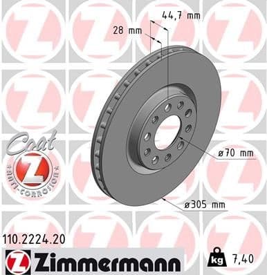 Brake Disc COAT Z 110.2224.20