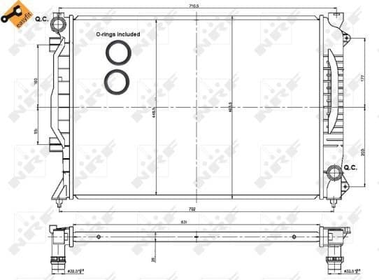 Radiator, engine cooling EASY FIT 53443