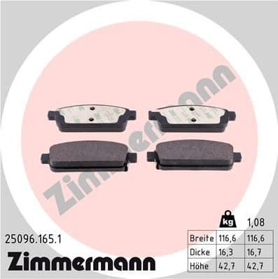 Brake Pad Set, disc brake 25096.165.1
