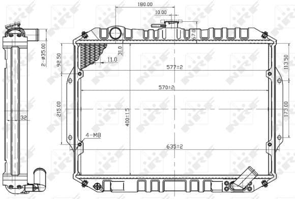 Radiator, engine cooling 503486