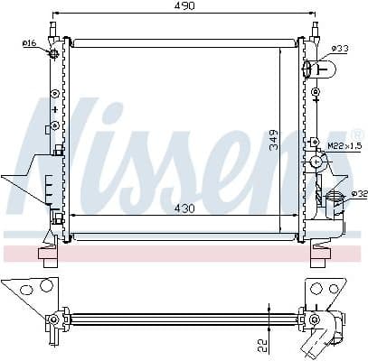Radiator, engine cooling 63949