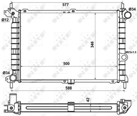 Radiator, engine cooling EASY FIT 52142