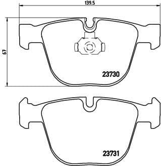 Brake pads rear, Top Quality P06026