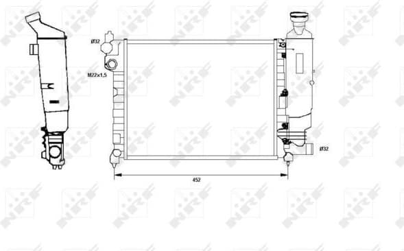 Radiator, engine cooling 58807