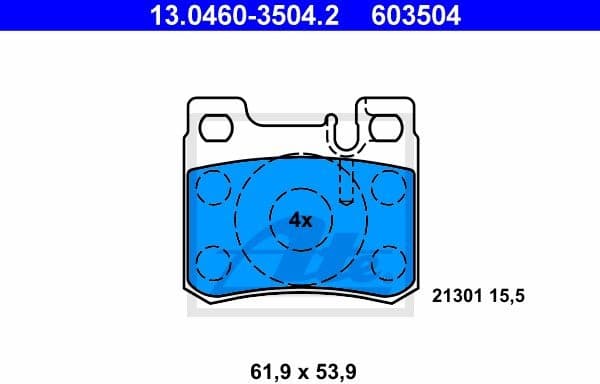 Brake Pad Set, disc brake 13.0460-3504.2 - image 2