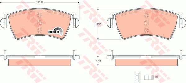Brake Pad Set, disc brake COTEC GDB1501