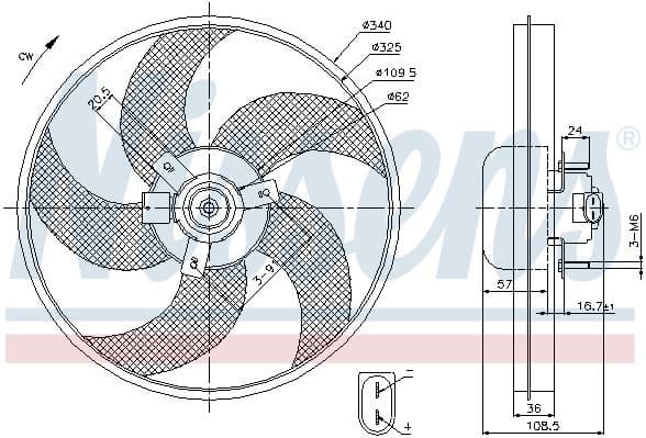 Fan, engine cooling 85668