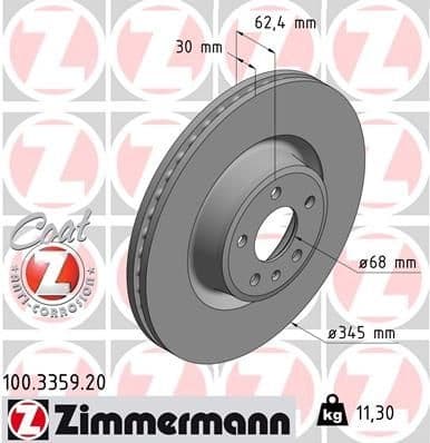 Brake Disc COAT Z 100.3359.20