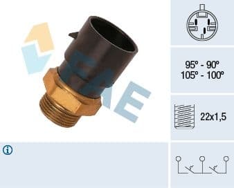 Temperature Switch, radiator fan 38020
