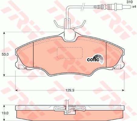Brake Pad Set, disc brake COTEC GDB1193