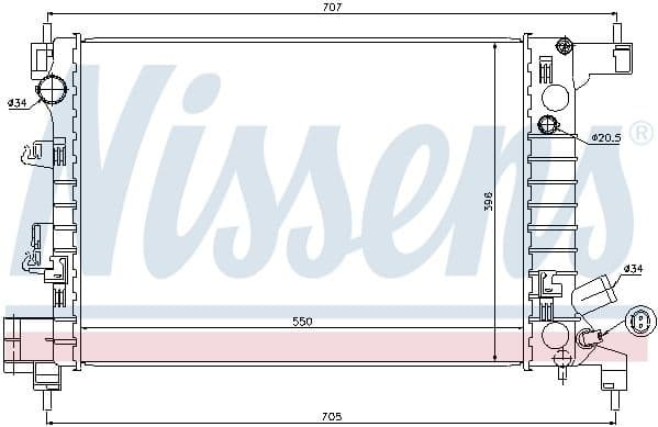 Radiator, engine cooling 61678