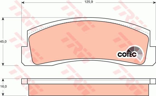 Brake Pad Set, disc brake COTEC GDB265