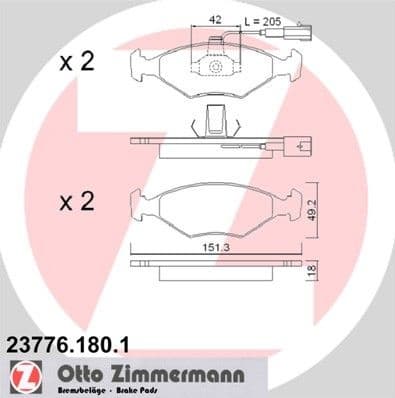 Brake Pad Set, disc brake 23776.180.1