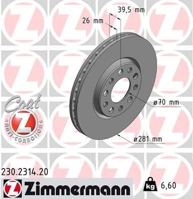 Brake Disc COAT Z 230.2314.20