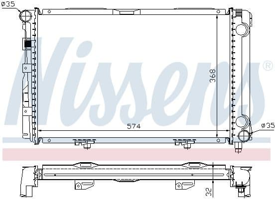 Radiator, engine cooling 62671A