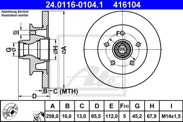 Brake Disc 24.0116-0104.1 - image 2