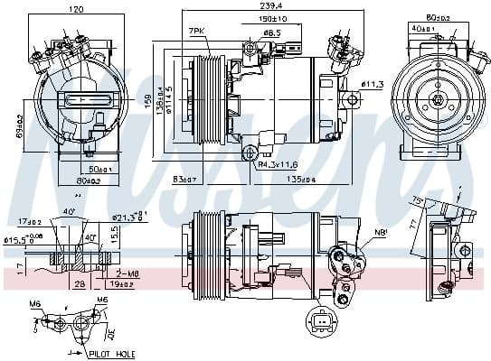 Compressor, air conditioning ** FIRST FIT ** 89346