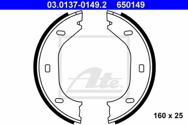 Brake Shoe Set, parking brake 03.0137-0149.2