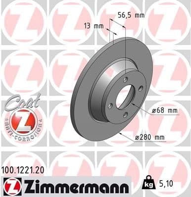 Brake Disc COAT Z 100.1221.20