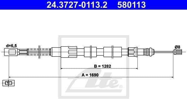 Cable Pull, parking brake 24.3727-0113.2