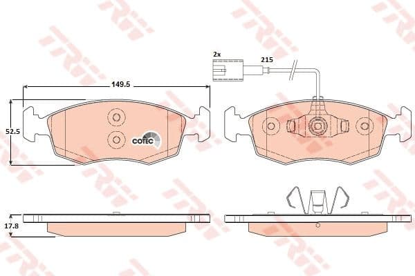 Brake Pad Set, disc brake COTEC GDB1900