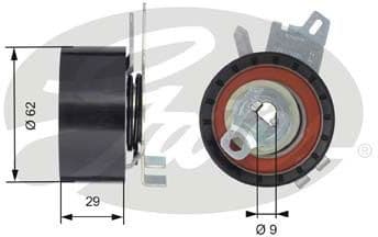 Tensioner Pulley, timing belt PowerGrip™ T43145