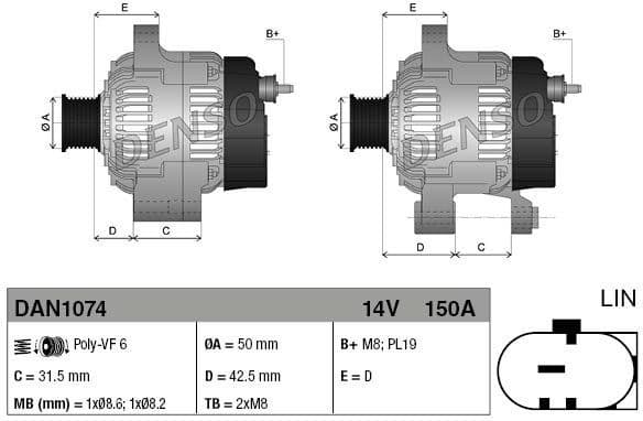 Alternator DAN1074 - image 3