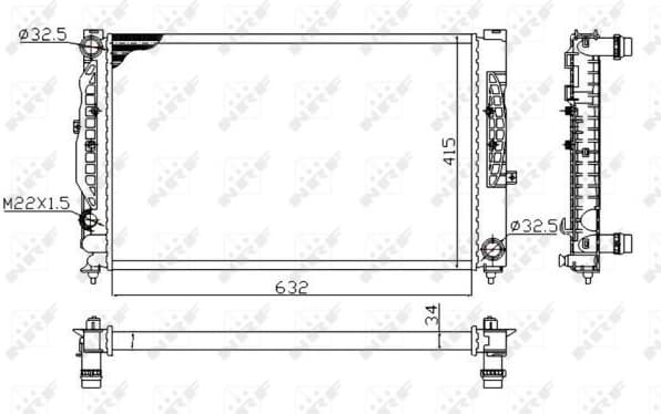 Radiator, engine cooling Economy Class 539504A