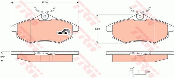 Brake Pad Set, disc brake COTEC GDB1495
